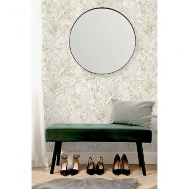 Imagem de Papel De Parede Muse Folhagem Branco E Dourado A51402