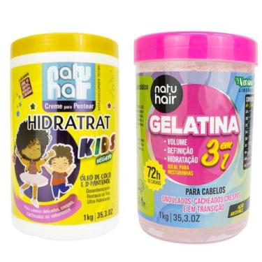 Imagem de Kit Creme para Pentear Kids Vegano + Gelatina 3 em 1 - Natuhair Cosmét
