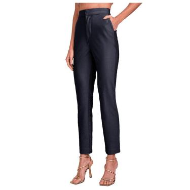 Imagem de Calça Feminina Lado Avesso Alfaiataria Azul Marinho - L12511-Feminino
