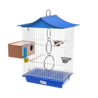 Imagem de Gaiola Calopsita Agapornis Acessórios Brinquedos Vivopet Epóxi Criadeira com Ninho (Azul)