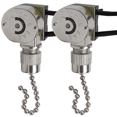 Imagem de Akahttbn Interruptor de luz para ventilador de teto Zing Ear ZE-109M, interruptor de corrente liga/desliga de dois fios, compatível com luz de ventilador de teto Hunter (NICEKL), 2 peças