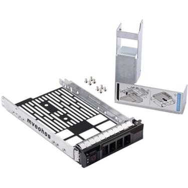 Imagem de mveohos 3,5" SAS/SATA Bandeja de disco rígido com adaptador HDD SSD SAS SATA de 2,5" Suporte para Dell Poweredge R320, R420, R720, T320, T420, T620 Servidores F238F com parafusos