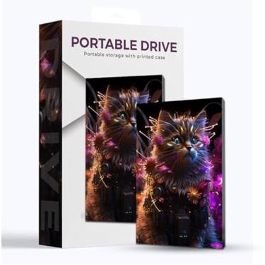 Imagem de Disco rígido externo portátil de 1 TB USB 3.0 Ultra Design Slim Expansão de memória HDD - Disco rígido fino de armazenamento e backup de 6,3 cm compatível com Mac, PC, desktop, PS4, PS5 (impressão de