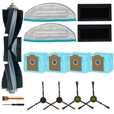 Imagem de Peças de reposição compatíveis com Ecovacs Yeedi Cube Robot Vacuum, acessórios incluindo 1 escova principal, 4 escovas laterais, 4 filtros Hepa, 2 esfregões, 4 sacos de poeira