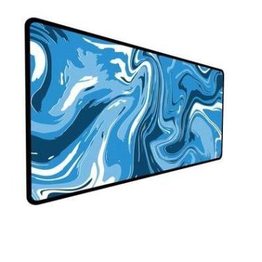 Imagem de Mouse Pad Gamer Speed,Extra Grande, Desk Pad Profissional Premium,Com Borda Costurada 80x40,Abstrato Abstract Azul