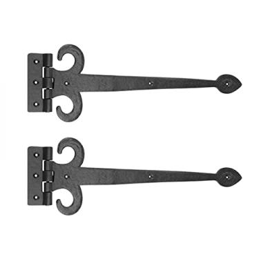 Imagem de Renovators Supply Dobradiça de alça de montagem embutida - Dobradiças de ponta de pá de ferro forjado - Dobradiças rústicas para armários, baú, portões e armário - Dobradiça de porta durável com