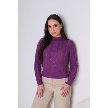 Imagem de Blusa Feminina De Modal Manga Longa Inverno Texturizado - Via Moderna 