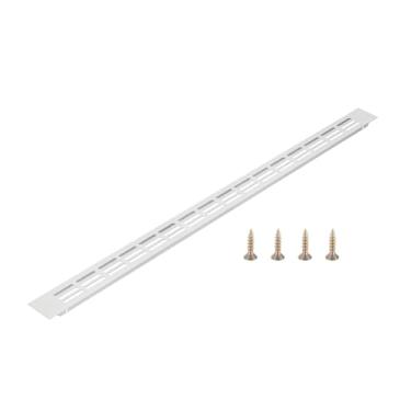 Imagem de PATIKIL Tampa de saída de ar da porta, 61 x 4 cm (dimensões externas), grade de ventilação com venezianas de alumínio, ventilação retangular com parafusos de montagem para armário de sapatos, prata