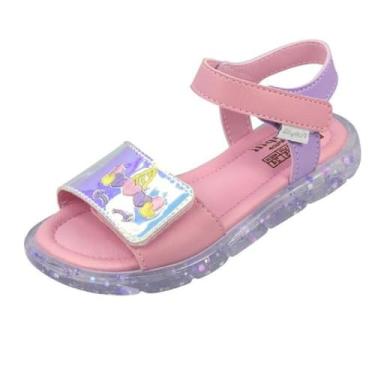 Imagem de Sandalia Pampili Lulli Led Rosa Chiclete/lilas 028
