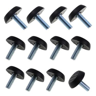 Imagem de Nihfien M6 Niveladores de móveis ajustáveis pés de mesa rosqueados, parafuso na cadeira desliza, nivelamento para mesas, cadeiras, pernas de móveis (M6-12PCS)