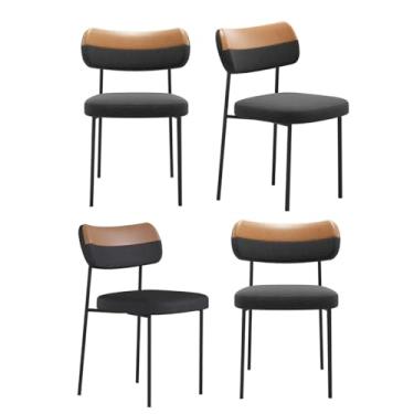 Imagem de Kit 4 Cadeiras Camila Para Sala Jantar Gourmet em Aço-Couríssimo-Preto e Grafite - EdeCasaMoveis