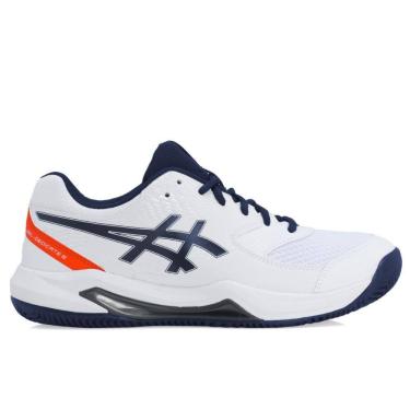 Imagem de Tênis Asics Gel Dedicate 8 Clay Branco Laranja e Azul