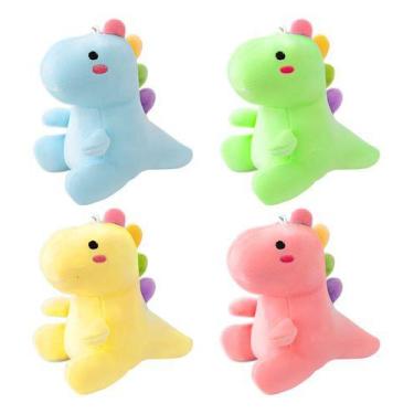 Imagem de Kit 4 Pelúcia Dinossauro Pequeno Chaveiro Bolsa Carrinho - Estokids