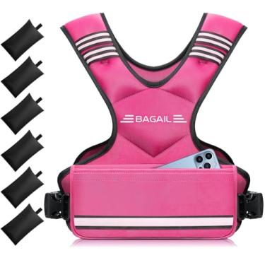 Imagem de BAGAIL Colete com peso ajustável, 1,8 a 4,5 kg/5,4 a 8,2 kg/9 a 14,5 kg, colete para homens e mulheres com 6 pesos e bolso grande, colete de peso para exercícios em casa, corrida, caminhada e