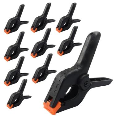 Imagem de Hitefu 10 braçadeiras de mola de plástico resistente de 10 peças, grande pano de fundo e clipes de arco de balão para artesanato, marcenaria, fotografia, capas de piscina