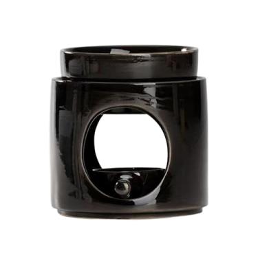 Imagem de Kuntesetty Suporte para Velas Multiuso de Porcelana com Queimador de óleo Essencial, Suporte para Velas de Chá com óleo Perfumado para Mesa, Banheiro E Escritóri, Preto, Tamanho real