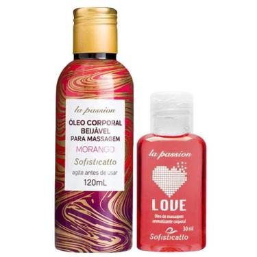 Imagem de 2 Love Óleo Morango 35ml + 1 Óleo Beijável Para Massagem 120ml - Sofis
