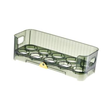Imagem de IEUDNS Suporte para ovos para geladeira com alça, capacidade para 10 unidades, recipiente, bandeja de armazenamento para, porta de geladeira, armário, Verde