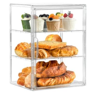 Imagem de Vitrine de pastelaria para padaria SANKEU Caixa de pão transparente de