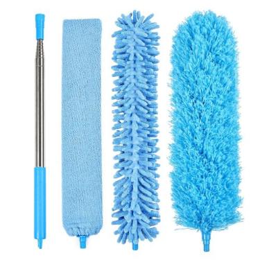 Imagem de Kit Duster iHUFeather de 4 peças de microfibra com poste de extensão d