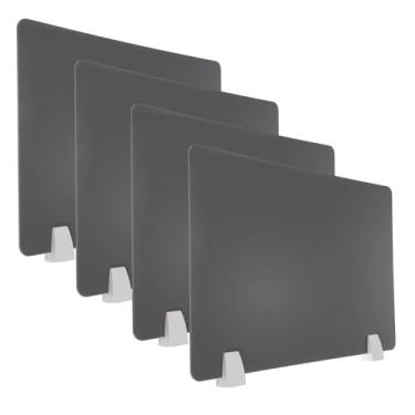 Imagem de PATIKIL Divisória de mesa de 40 x 60 cm, 4 conjuntos de painéis de privacidade de mesa de acrílico para escritório, divisórias de teste de mesa, painel portátil, protetor contra espirros para pia de