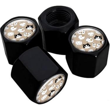 Imagem de Tampas de haste de válvula de pneu de metal, pacote com 4, tampas de haste de roda de carro, tampas de válvula de ar universais de alumínio para carros, caminhões, SUVs, bicicletas, motocicletas