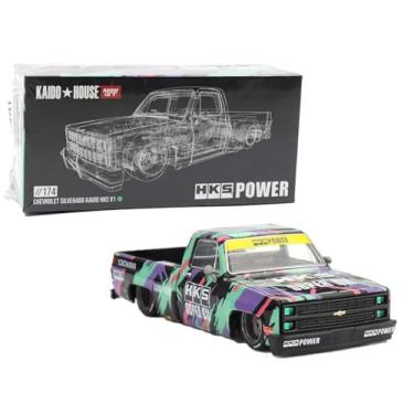 Imagem de Modelo de carro fundido 1:64 compatível com Chevy Silverado Kaido HKS V1 edição limitada por Kaido House x Mini GT KHMG174