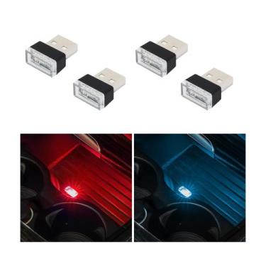 Imagem de Lâmpada LED para ambiente de interior de carro Augeny USB Plug-in 4PCS