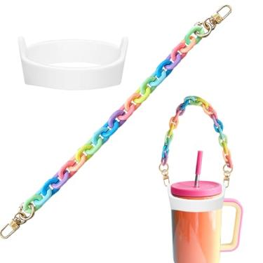 Imagem de 2 peças/conjunto de alça de garrafa de água com alça de suporte de garrafa de água para acessórios de copo Stanley Paracord durável e confiável para garrafas de 227 a 1,134 g (colorido)