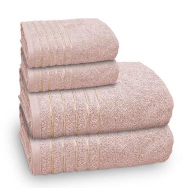 Imagem de Jogo De Toalha Banhão Golden 4 Peças Gramatura 500 Rosa Gloss - Appel 