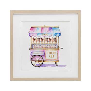 Imagem de Stupell Industries Impressão emoldurada de bétula de sorvete pastel glamorosa sob vidro por Amanda Greenwood, 33 x 33