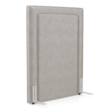 Imagem de Cabeceira Cama Box Solteiro Alba 90cm com Frame Veludo Bege Claro - Desk Design