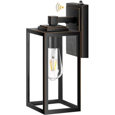 Imagem de VIANIS Luminária de parede externa do crepúsculo ao amanhecer, suporte de parede grande para luminárias externas de garagem, lanternas modernas de varanda frontal, iluminação de arandela de parede