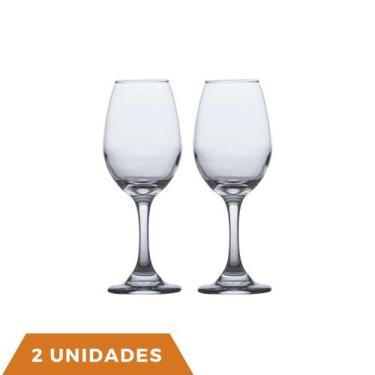 Imagem de Kit 2 Taças de Vidro Resistente Vinho Tinto  Agua 365ml Luxo - CRISTAR