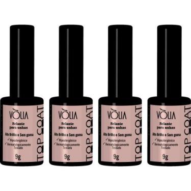 Imagem de 4UN Selante Para Unhas Em Gel Top Coat Finalizador 9g Volia - Vòlia