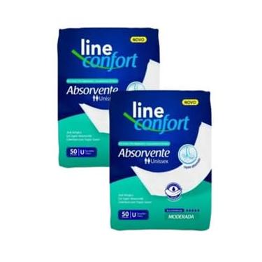 Imagem de Kit C/2 Absorvente Geriátrico Pós Operatório Pós Parto Line Confort 50 Unidades