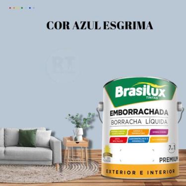 Imagem de Tinta Borracha Líquida Cor Azul Para Parede 3,2l Acrílica Lavável Anti