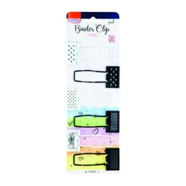 Imagem de Binder Clips Suporte Para Caneta 25mm Preto E Branco 6un - BRW