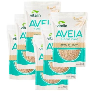 Imagem de Kit com 6 Pouchs de Aveia em Flocos Finos Integral sem Glúten de 200g - Vitalin