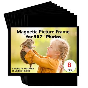 Imagem de Porta-retratos magnético CHUNNIAO Black 5x7 para geladeira