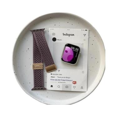Imagem de Pulseira De Nylon Trançada Para Apple Watch 40mm-49mm, Fivela Magnétic