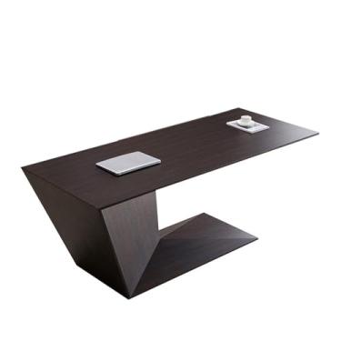 Imagem de ZzleoyuUUs-12 Mesa de escritório simples, moderna, leve, design luxuoso, mesa de estudo, vila, escritório, mesa de escritório, mesa de estudo de grão de madeira maciça (220 * 70 * 75 cm)
