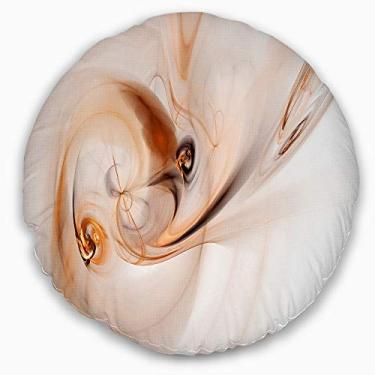 Imagem de Designart Espiral Nebulosa Espacial Laranja Abstrato Manta Redonda Sala de Estar, Sofá, Almofada + Capa de Almofada Impressa em ambos os lados 40 cm