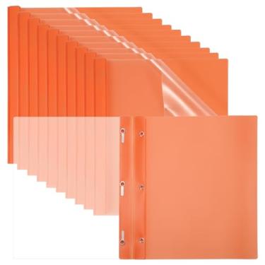 Imagem de PATIKIL Capas de relatório de plástico com garras, 30 peças, 80 folhas transparentes de apresentação frontal com 3 fixadores de pinos de metal, pasta de relatório para retomar documentos, arquivos