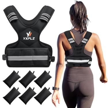 Imagem de Colete pesado feminino masculino – colete ponderado ajustável feminino com 6 pesos de ferro, 1,8 a 4,5 kg / 5 a 9,1 kg / 9,5 a 14,5 kg colete para caminhada, corrida, fitness, treinamento de força