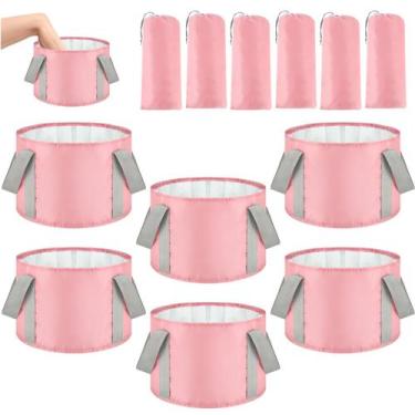 Imagem de Banheira para lavatório para pés Maxcheck 14L rosa dobrável portátil