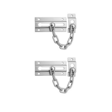 Imagem de 02 Fecho Trinco de Segurança Pega Ladrão Com Corrente Para Porta de Casa Apartamento