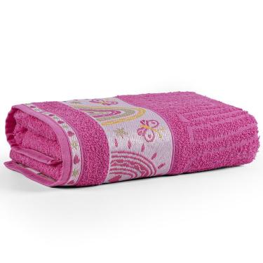 Imagem de Toalha De Banho Avulsa Minimi Infantil 100% Algodão - 1,15m X 75cm - Rainbow Arco íris - Pink