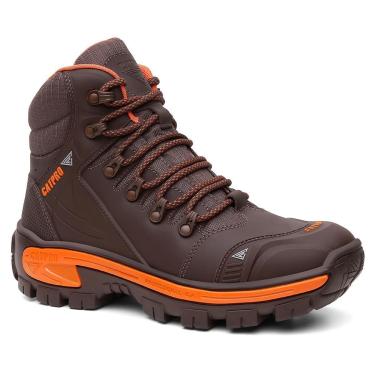Imagem de Bota Masculina Couro Bovino Premium Coturno Adventure Solado Tratorado CATPRO Cano Medio Reforçada-Masculino