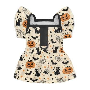 Imagem de Bivxisrvo Vestidos de morcego de abóbora para cães médios e meninas, lindos vestidos de princesa para gatos de estimação, roupas modernas para cachorros, saias femininas para chihuahua Yorkies